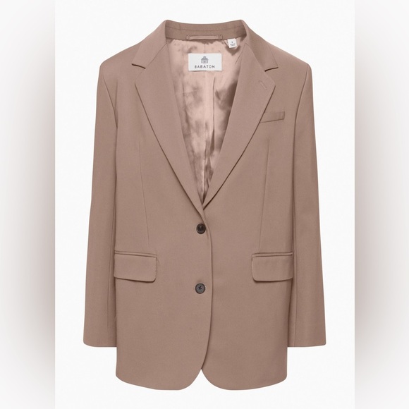 BABATON x ARITZIA Oversized Tan Wool Blend Blazer Size Large - Picture 1 of 12